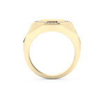 Signet Setting Wedding Band with 0.18 TCW Round Cut Moissanite – Yellow, White, or Rose Gold