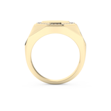 Signet Setting Wedding Band with 0.18 TCW Round Cut Moissanite – Yellow, White, or Rose Gold
