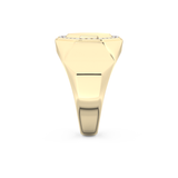 Signet Setting Wedding Band with 0.18 TCW Round Cut Moissanite – Yellow, White, or Rose Gold