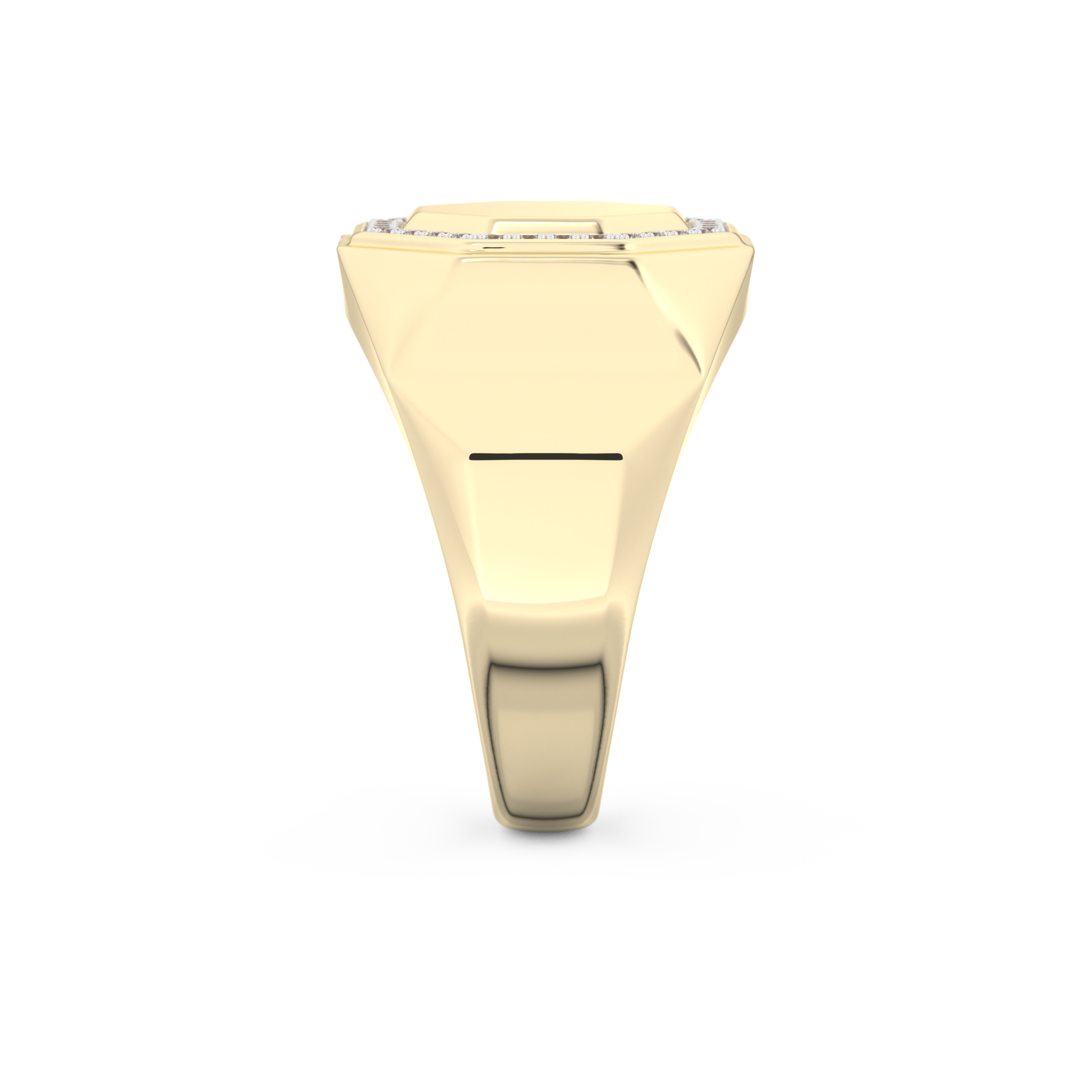 Signet Setting Wedding Band with 0.18 TCW Round Cut Moissanite – Yellow, White, or Rose Gold