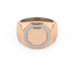 Signet Setting Wedding Band with 0.18 TCW Round Cut Moissanite – Yellow, White, or Rose Gold