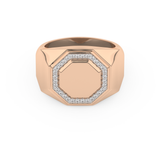 Signet Setting Wedding Band with 0.18 TCW Round Cut Moissanite – Yellow, White, or Rose Gold