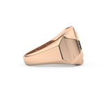Signet Setting Wedding Band with 0.18 TCW Round Cut Moissanite – Yellow, White, or Rose Gold