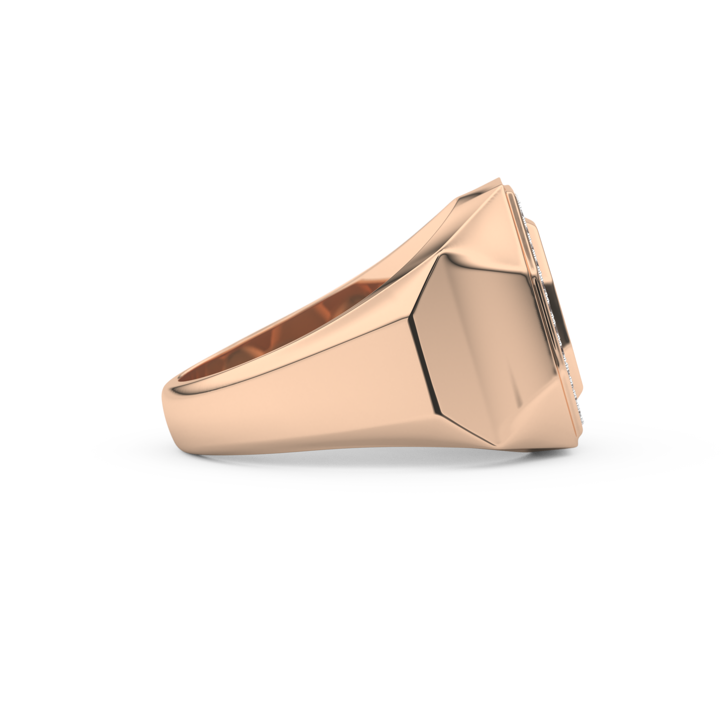 Signet Setting Wedding Band with 0.18 TCW Round Cut Moissanite – Yellow, White, or Rose Gold