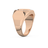 Signet Setting Wedding Band with 0.18 TCW Round Cut Moissanite – Yellow, White, or Rose Gold
