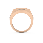 Signet Setting Wedding Band with 0.18 TCW Round Cut Moissanite – Yellow, White, or Rose Gold