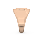 Signet Setting Wedding Band with 0.18 TCW Round Cut Moissanite – Yellow, White, or Rose Gold