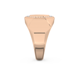 Signet Setting Wedding Band with 0.18 TCW Round Cut Moissanite – Yellow, White, or Rose Gold
