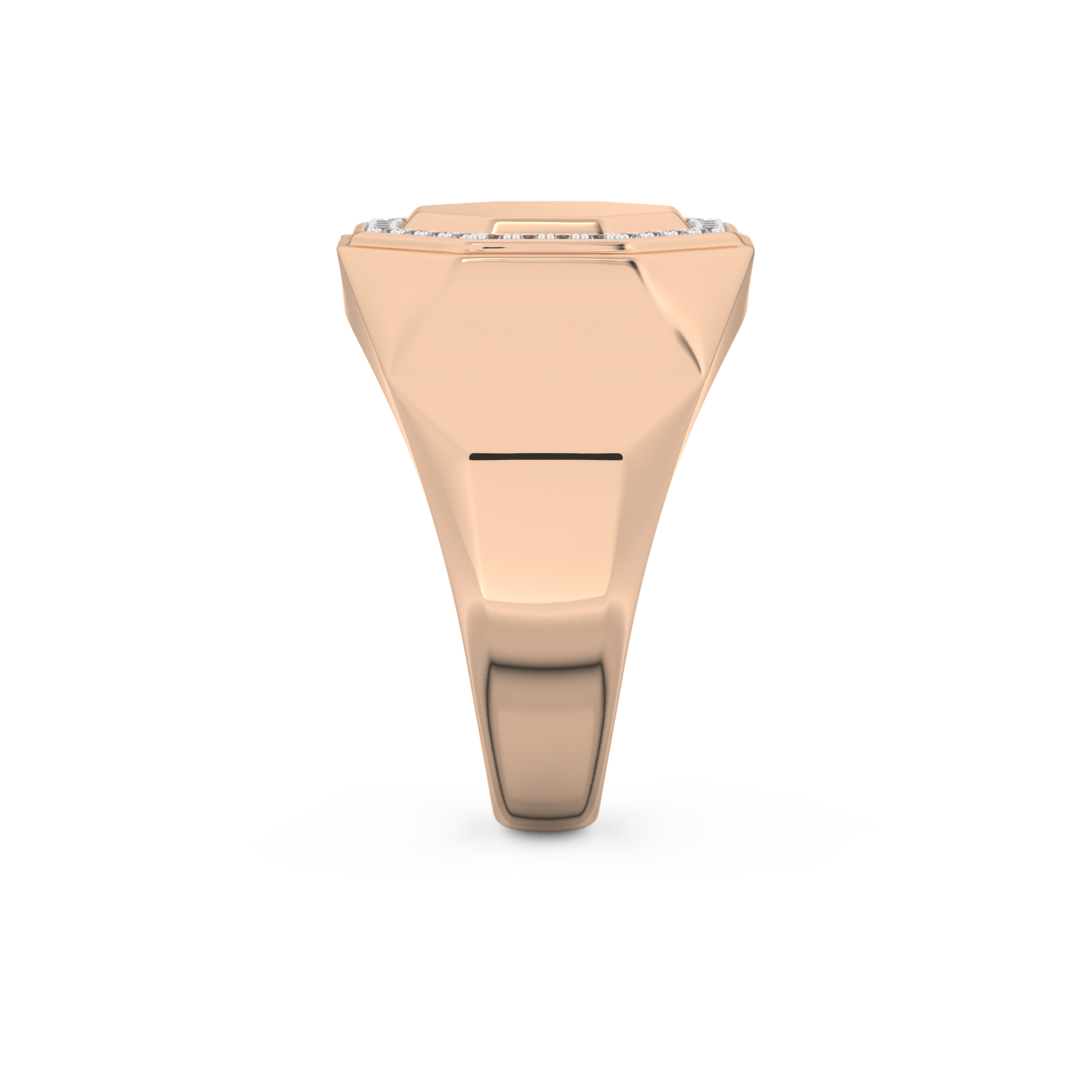 Signet Setting Wedding Band with 0.18 TCW Round Cut Moissanite – Yellow, White, or Rose Gold
