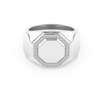 Signet Setting Wedding Band with 0.18 TCW Round Cut Moissanite – Yellow, White, or Rose Gold