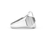 Signet Setting Wedding Band with 0.18 TCW Round Cut Moissanite – Yellow, White, or Rose Gold