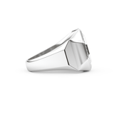 Signet Setting Wedding Band with 0.18 TCW Round Cut Moissanite – Yellow, White, or Rose Gold