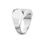 Signet Setting Wedding Band with 0.18 TCW Round Cut Moissanite – Yellow, White, or Rose Gold