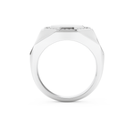 Signet Setting Wedding Band with 0.18 TCW Round Cut Moissanite – Yellow, White, or Rose Gold