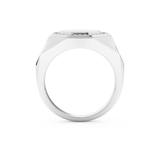 Signet Setting Wedding Band with 0.18 TCW Round Cut Moissanite – Yellow, White, or Rose Gold