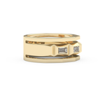 Five Stones Setting Wedding Band with 0.67 TCW Baguette Cut Moissanite – Yellow, White, or Rose Gold