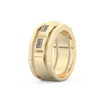 Five Stones Setting Wedding Band with 0.67 TCW Baguette Cut Moissanite – Yellow, White, or Rose Gold
