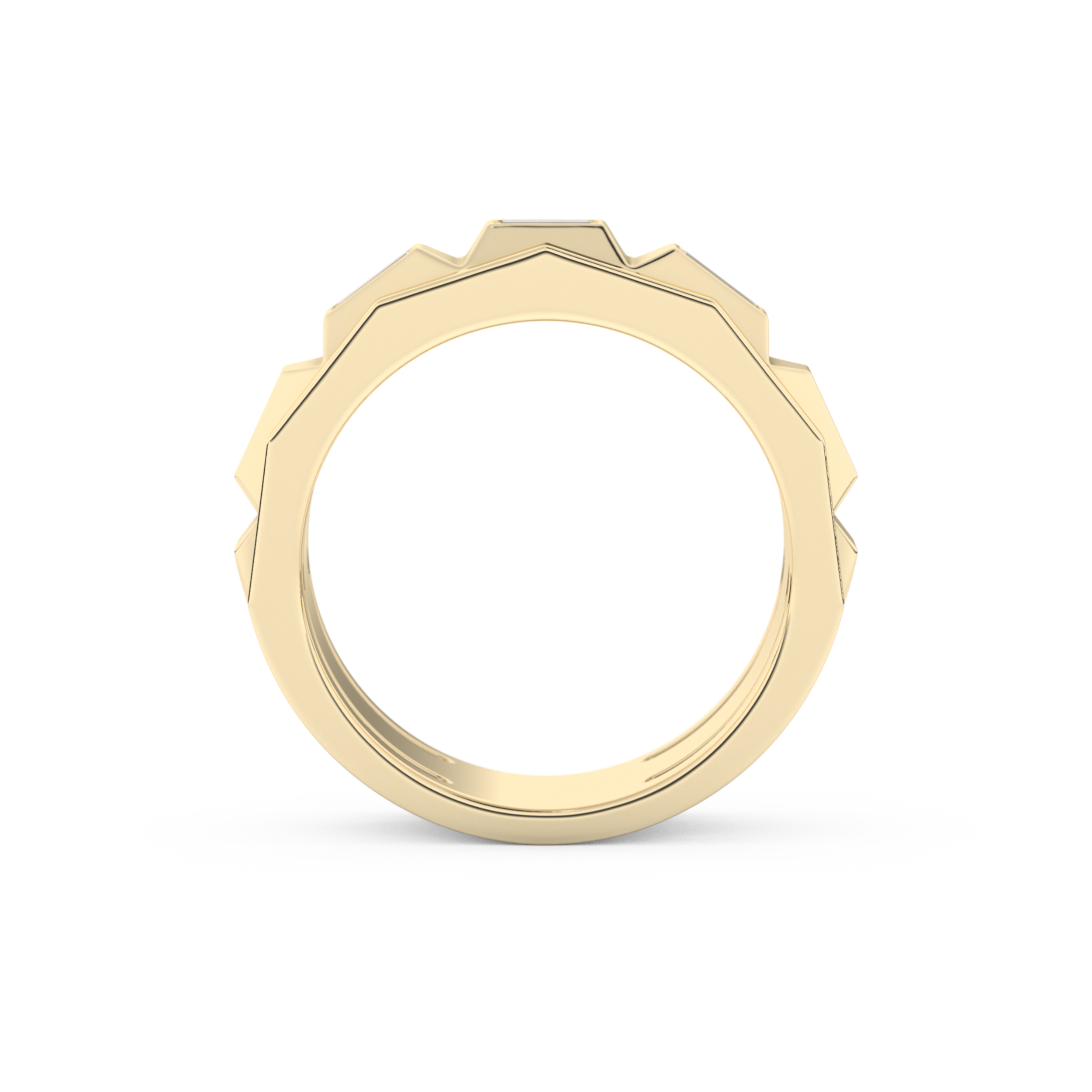 Five Stones Setting Wedding Band with 0.67 TCW Baguette Cut Moissanite – Yellow, White, or Rose Gold