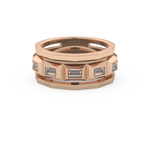 Five Stones Setting Wedding Band with 0.67 TCW Baguette Cut Moissanite – Yellow, White, or Rose Gold