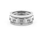 Five Stones Setting Wedding Band with 0.67 TCW Baguette Cut Moissanite – Yellow, White, or Rose Gold