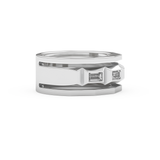 Five Stones Setting Wedding Band with 0.67 TCW Baguette Cut Moissanite – Yellow, White, or Rose Gold