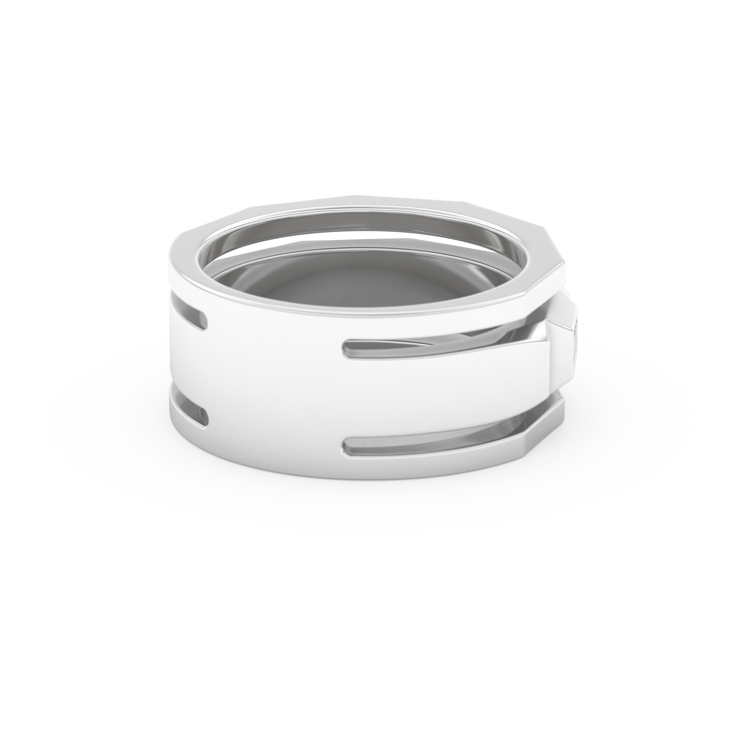Five Stones Setting Wedding Band with 0.67 TCW Baguette Cut Moissanite – Yellow, White, or Rose Gold