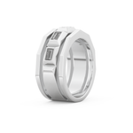 Five Stones Setting Wedding Band with 0.67 TCW Baguette Cut Moissanite – Yellow, White, or Rose Gold