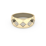 Multi Stones Setting Wedding Band with 0.231 TCW Round Cut Moissanite – Yellow, White, or Rose Gold