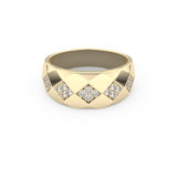 Multi Stones Setting Wedding Band with 0.231 TCW Round Cut Moissanite – Yellow, White, or Rose Gold