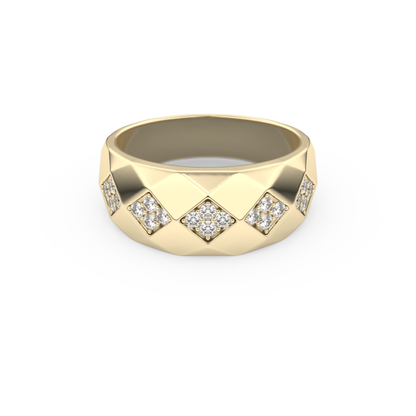 Multi Stones Setting Wedding Band with 0.231 TCW Round Cut Moissanite – Yellow, White, or Rose Gold