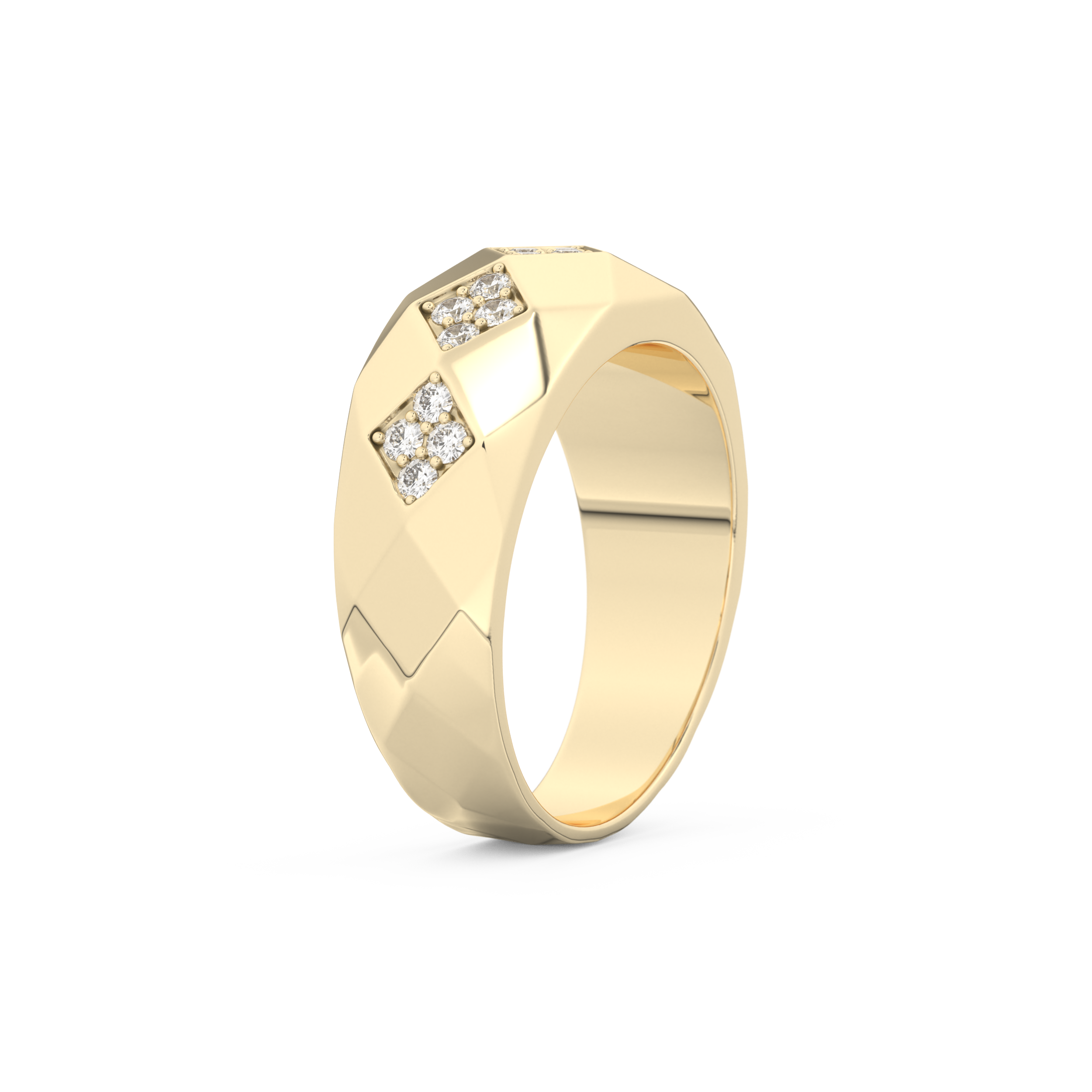 Multi Stones Setting Wedding Band with 0.231 TCW Round Cut Moissanite – Yellow, White, or Rose Gold