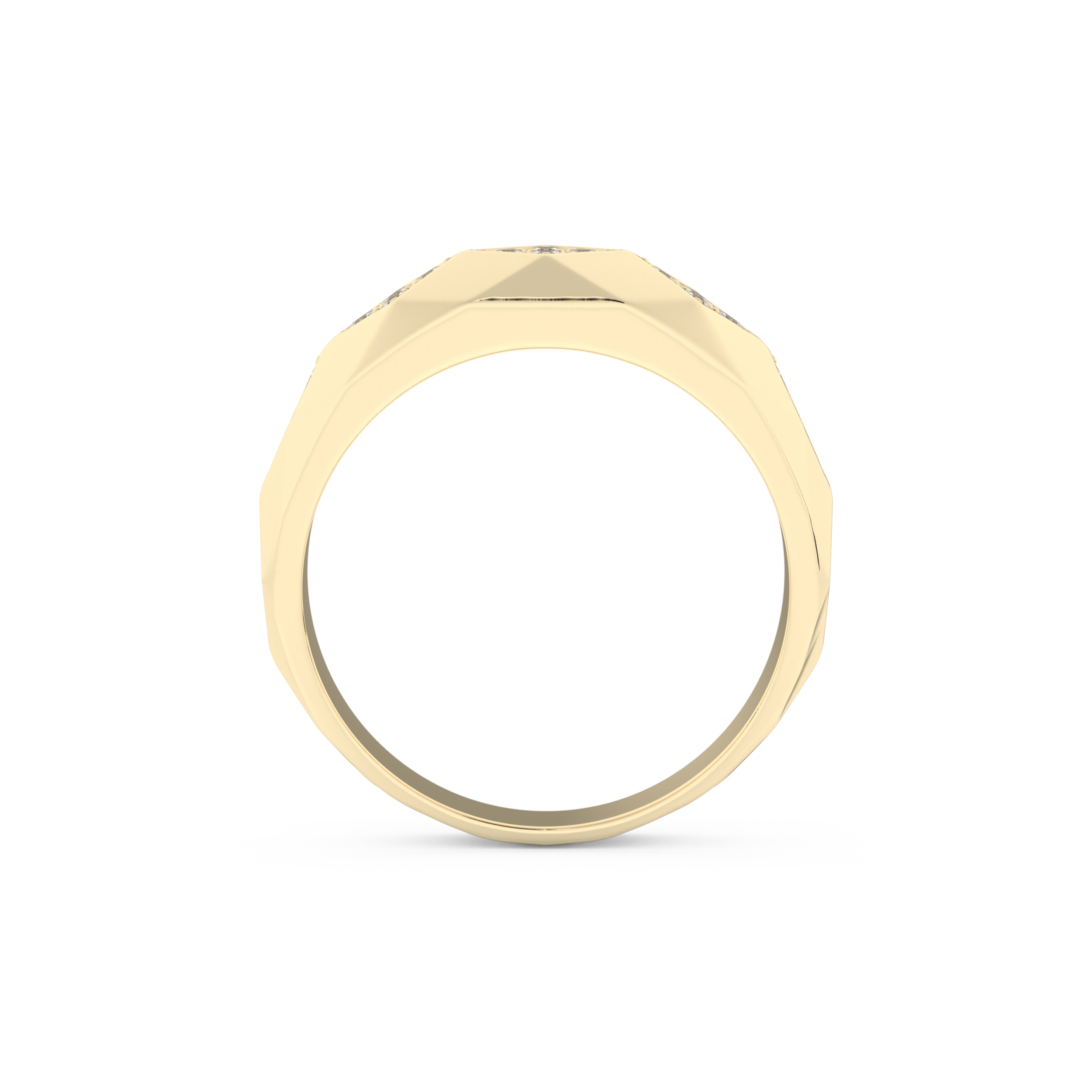 Multi Stones Setting Wedding Band with 0.231 TCW Round Cut Moissanite – Yellow, White, or Rose Gold