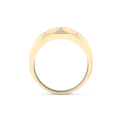 Multi Stones Setting Wedding Band with 0.231 TCW Round Cut Moissanite – Yellow, White, or Rose Gold