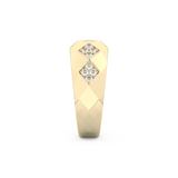 Multi Stones Setting Wedding Band with 0.231 TCW Round Cut Moissanite – Yellow, White, or Rose Gold
