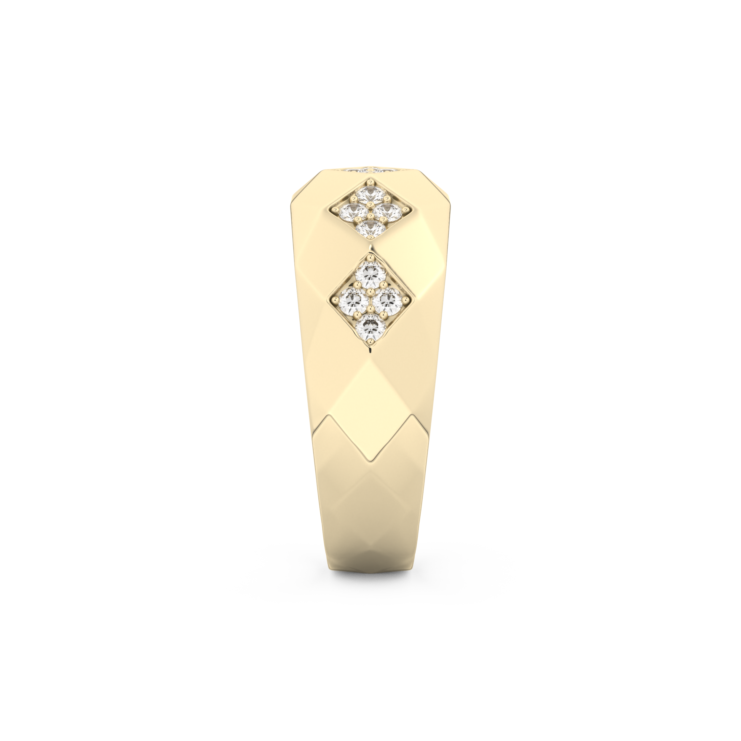 Multi Stones Setting Wedding Band with 0.231 TCW Round Cut Moissanite – Yellow, White, or Rose Gold