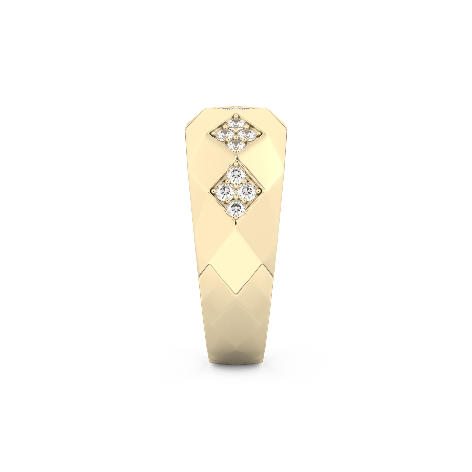 Multi Stones Setting Wedding Band with 0.231 TCW Round Cut Moissanite – Yellow, White, or Rose Gold