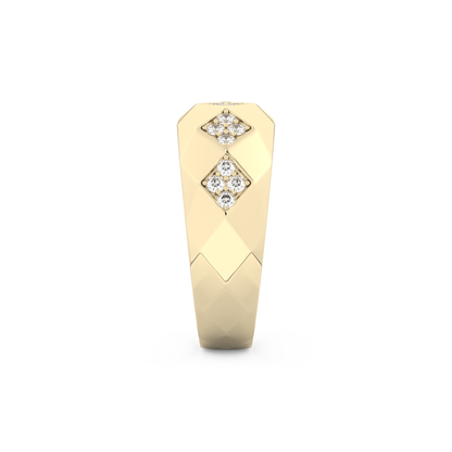 Multi Stones Setting Wedding Band with 0.231 TCW Round Cut Moissanite – Yellow, White, or Rose Gold