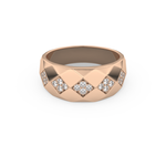 Multi Stones Setting Wedding Band with 0.231 TCW Round Cut Moissanite – Yellow, White, or Rose Gold