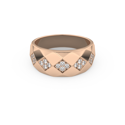 Multi Stones Setting Wedding Band with 0.231 TCW Round Cut Moissanite – Yellow, White, or Rose Gold