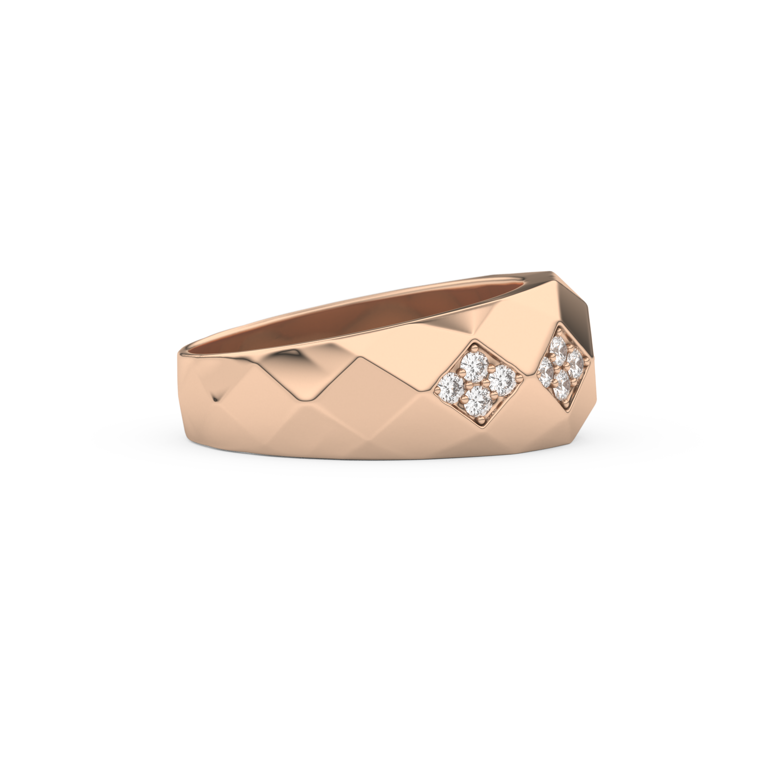 Multi Stones Setting Wedding Band with 0.231 TCW Round Cut Moissanite – Yellow, White, or Rose Gold