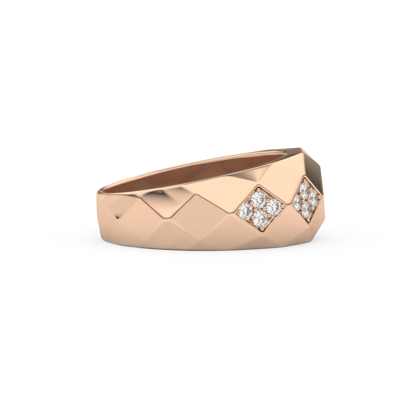 Multi Stones Setting Wedding Band with 0.231 TCW Round Cut Moissanite – Yellow, White, or Rose Gold