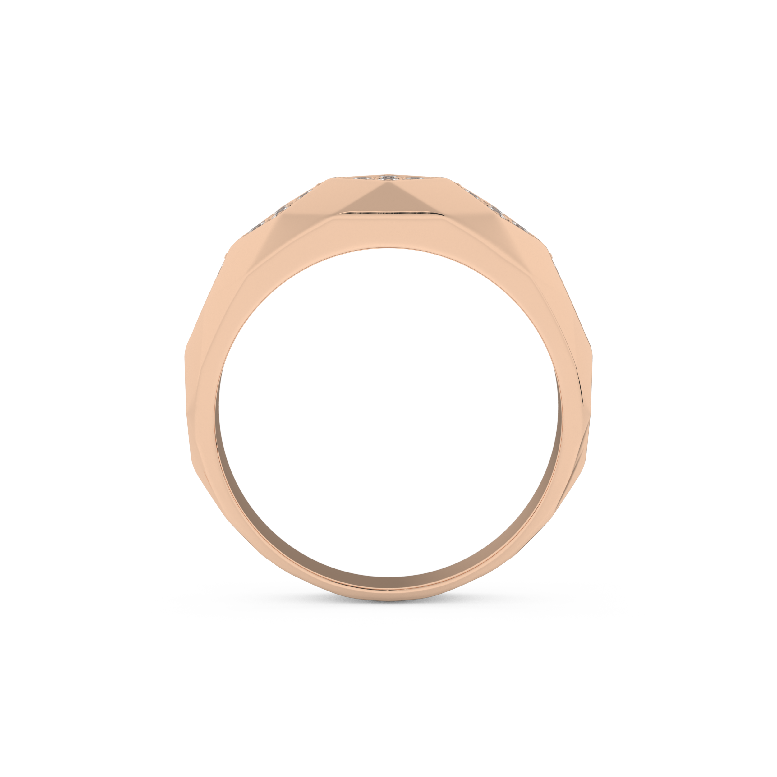 Multi Stones Setting Wedding Band with 0.231 TCW Round Cut Moissanite – Yellow, White, or Rose Gold