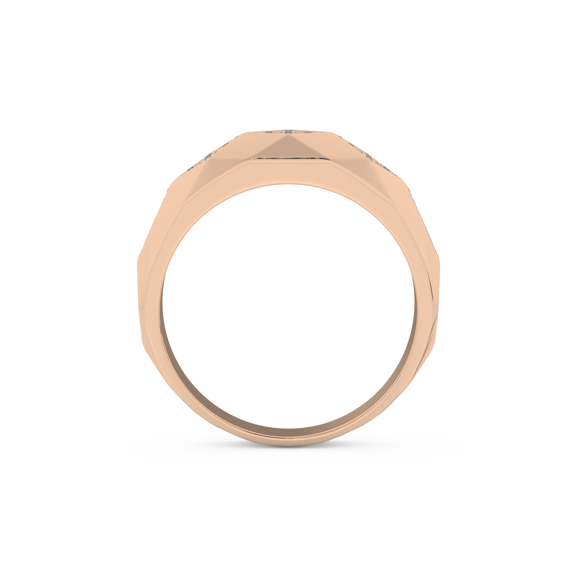 Multi Stones Setting Wedding Band with 0.231 TCW Round Cut Moissanite – Yellow, White, or Rose Gold