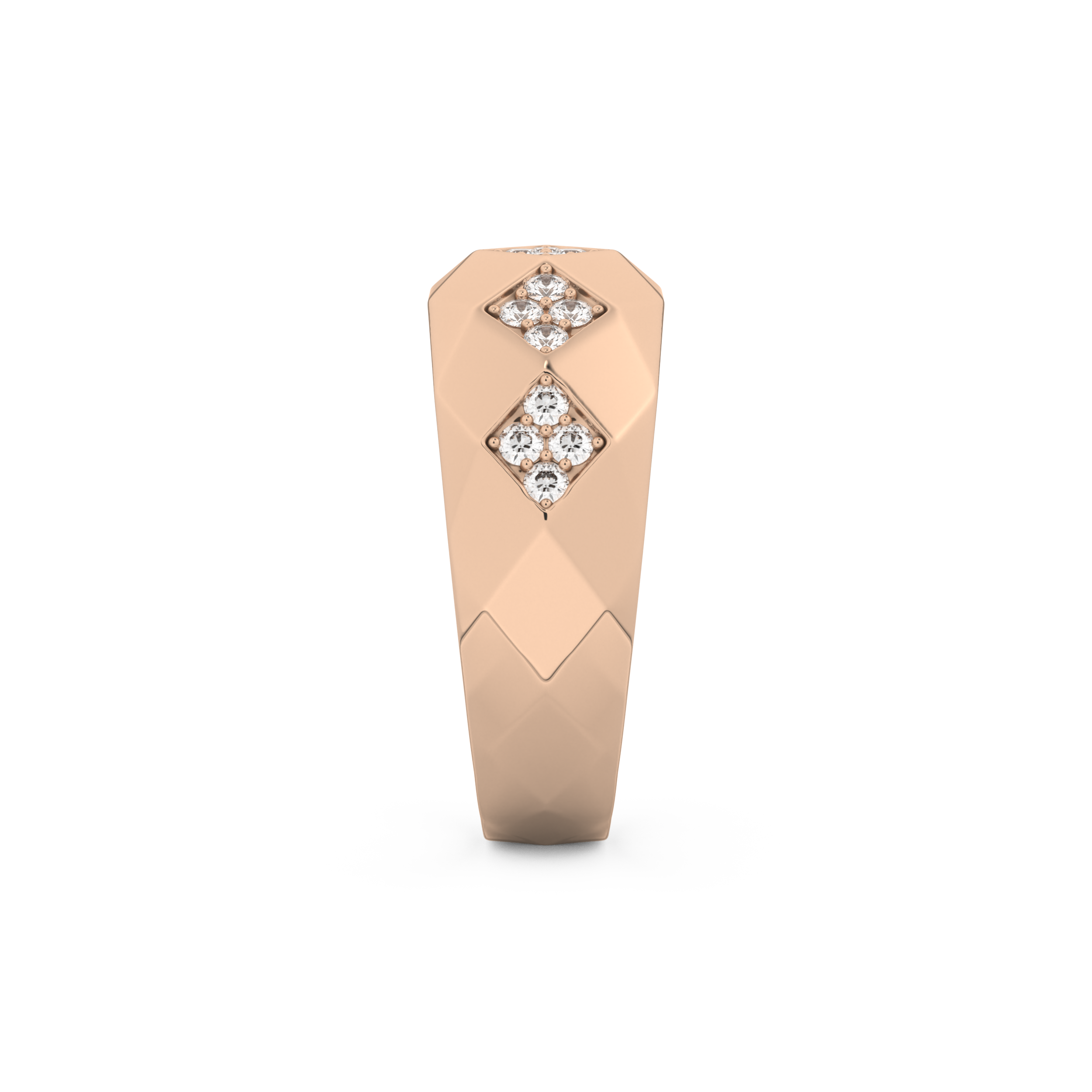 Multi Stones Setting Wedding Band with 0.231 TCW Round Cut Moissanite – Yellow, White, or Rose Gold
