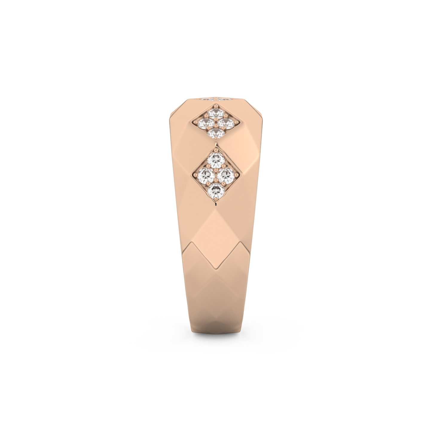 Multi Stones Setting Wedding Band with 0.231 TCW Round Cut Moissanite – Yellow, White, or Rose Gold