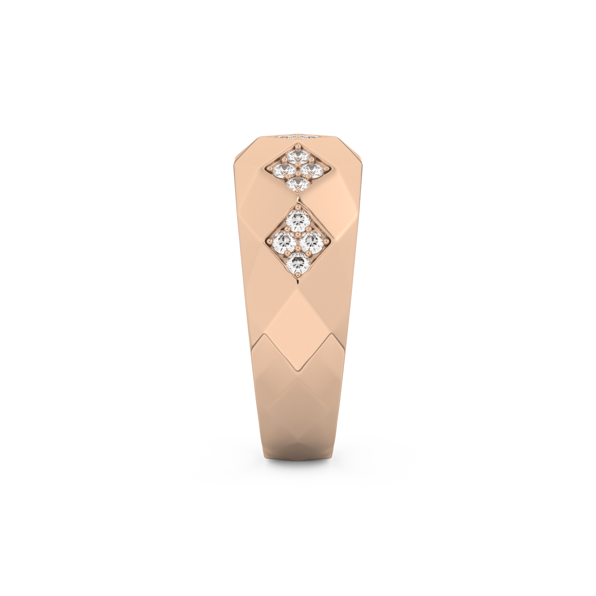 Multi Stones Setting Wedding Band with 0.231 TCW Round Cut Moissanite – Yellow, White, or Rose Gold