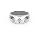 Multi Stones Setting Wedding Band with 0.231 TCW Round Cut Moissanite – Yellow, White, or Rose Gold