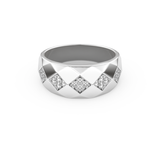 Multi Stones Setting Wedding Band with 0.231 TCW Round Cut Moissanite – Yellow, White, or Rose Gold