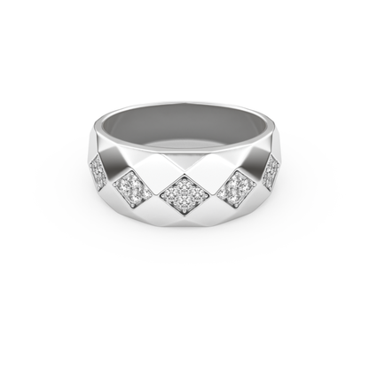 Multi Stones Setting Wedding Band with 0.231 TCW Round Cut Moissanite – Yellow, White, or Rose Gold