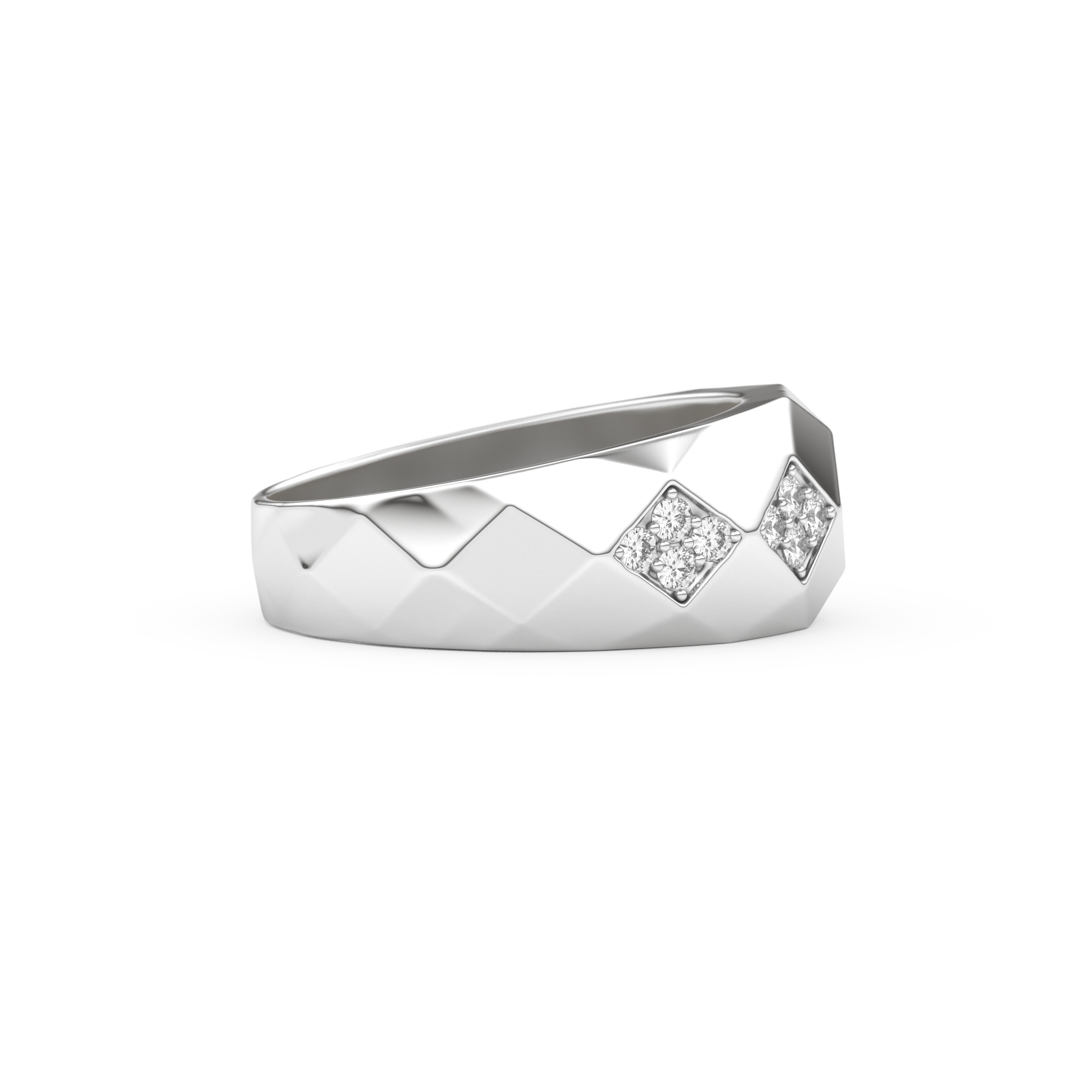 Multi Stones Setting Wedding Band with 0.231 TCW Round Cut Moissanite – Yellow, White, or Rose Gold